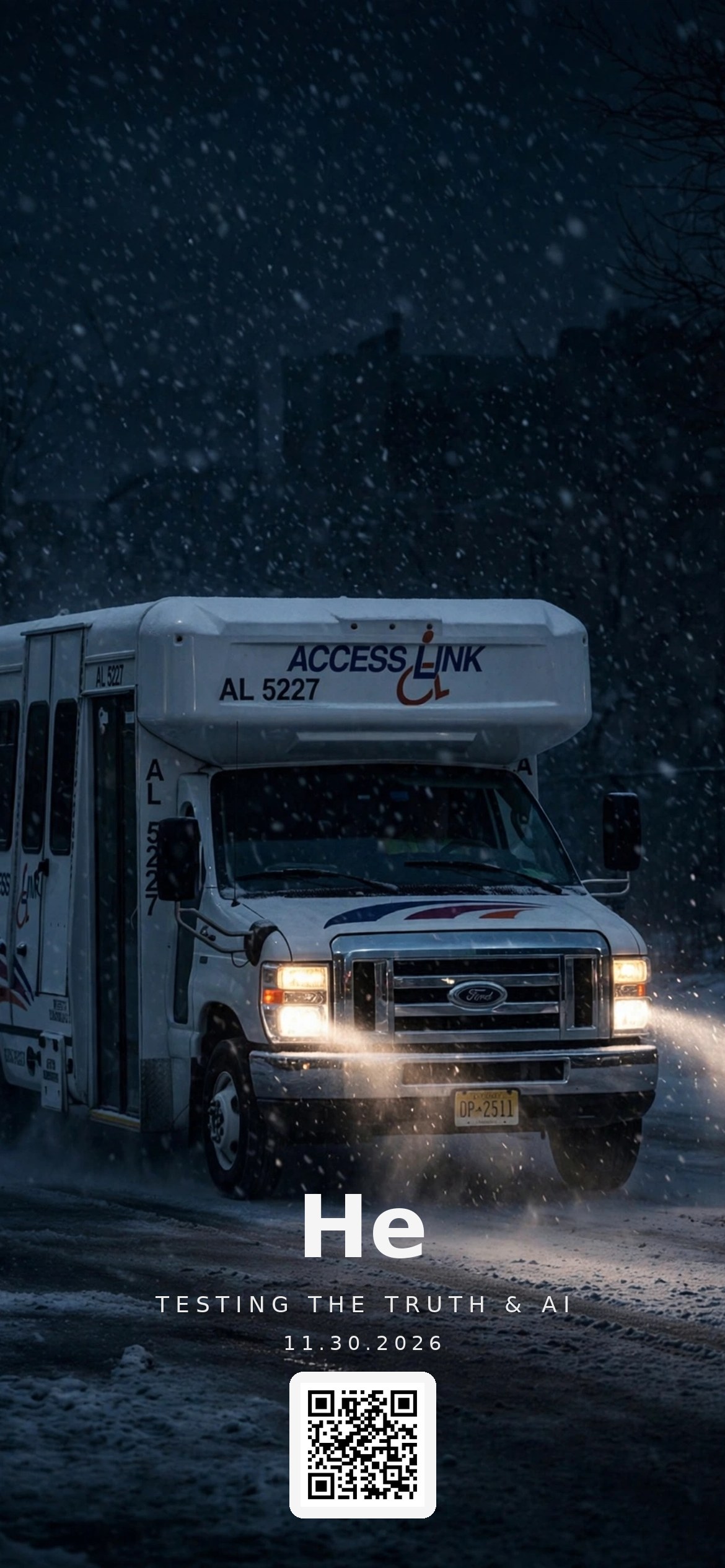 He wallpaper: Access Link bus at night in the snow